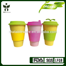 E-co green BAMBOO FIBER coffee mug with silicone cover